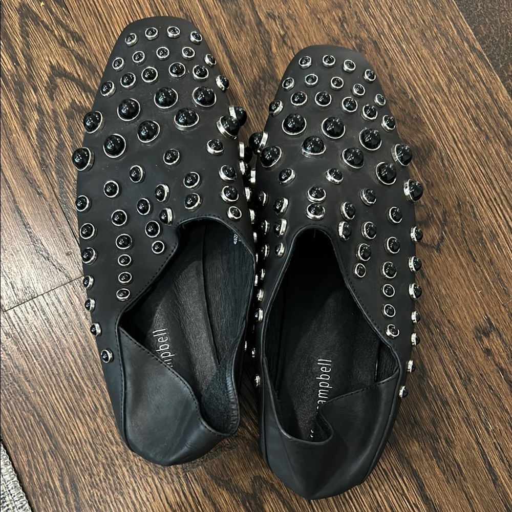 Black Studded Loafers